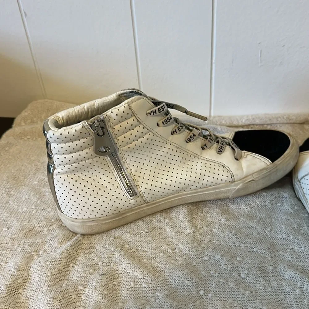 VINTAGE HAVANA Gadol High Top Sneaker Shoes Black White Women's 10